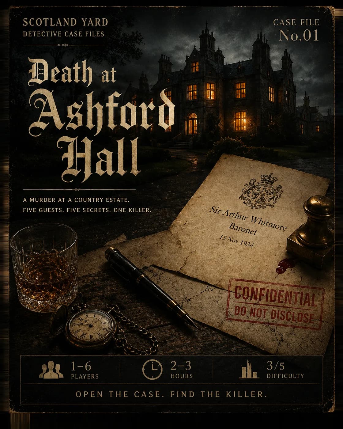 Cover for the detective case: Death at Ashford Hall