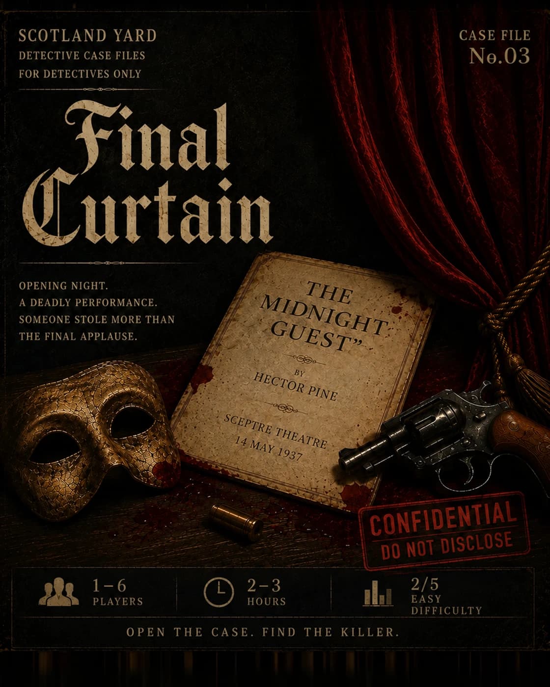 Cover for the detective case: Final Curtain