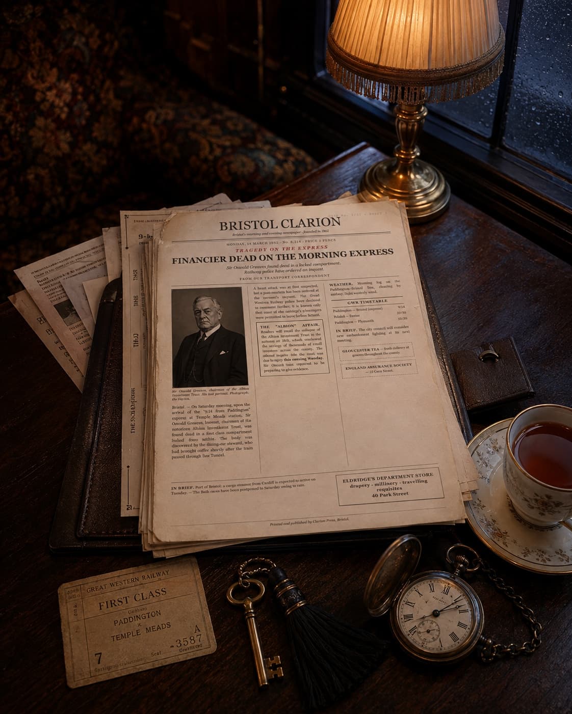 Spoiler-free printed evidence materials for The 9:14 from Paddington